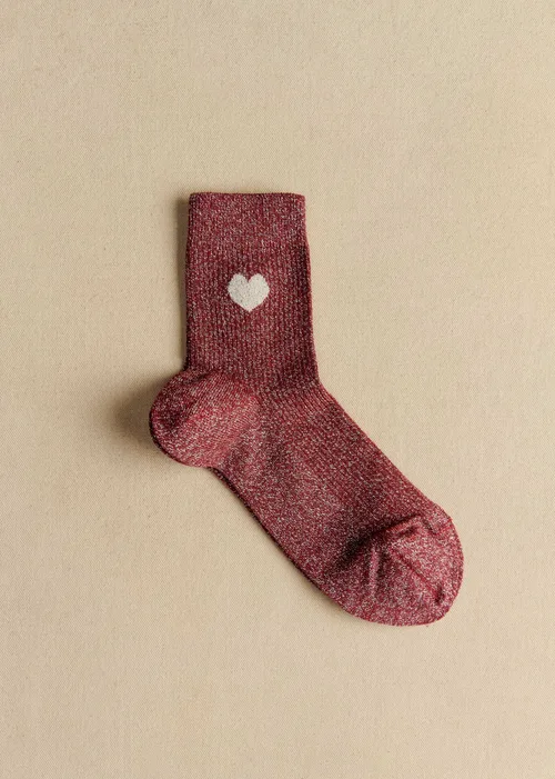 Coffret de 3 chaussettes lurex coeur - Bordeaux Argent Gris — image 5