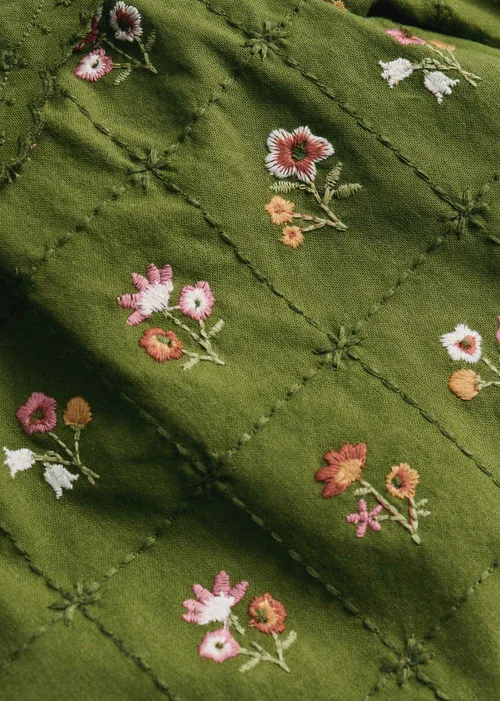 Robe Hélo - Olive / broderie herbier — image 5