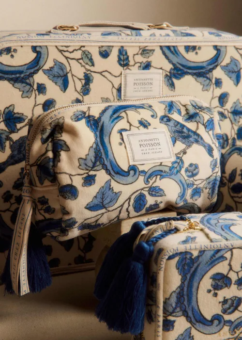 Trousse de beauté - Sézane x Antoinette Poisson - Imprimé Oiseaux Bleus — image 3