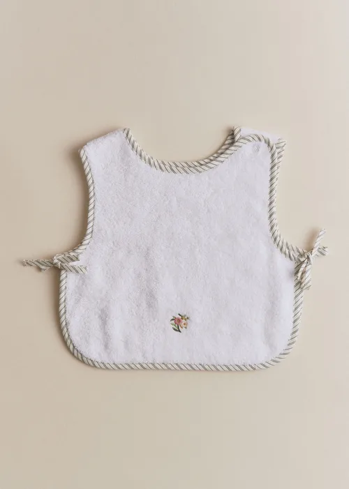 Bavoir - Rayures Broderie Fleurs