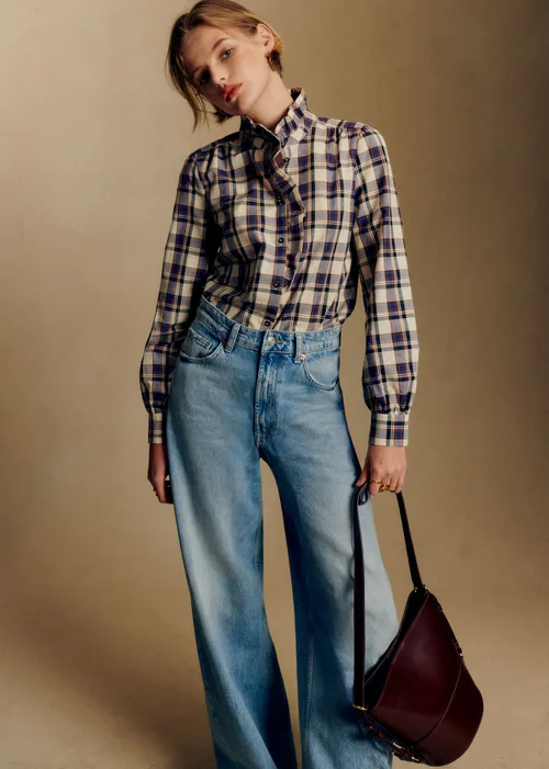 Chemise Chlo - Carreaux Marine et Ecru — image 4