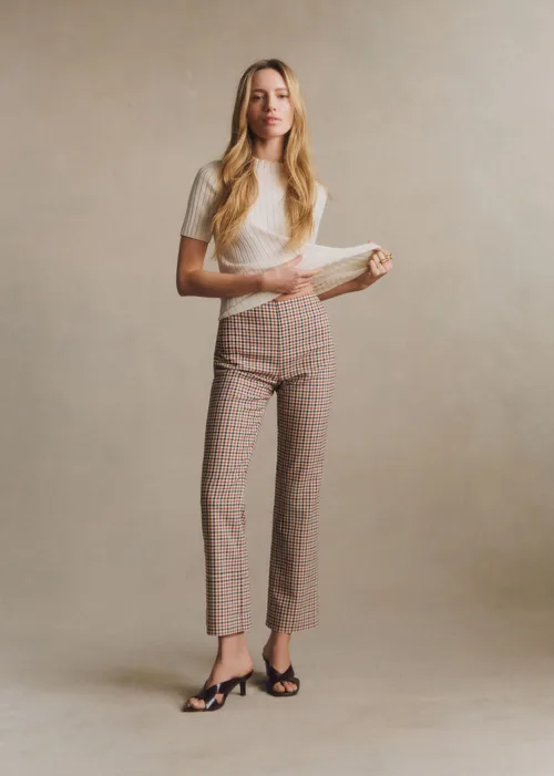 Pantalon Ciara - Carreaux Marine Ecru Terre — image 3