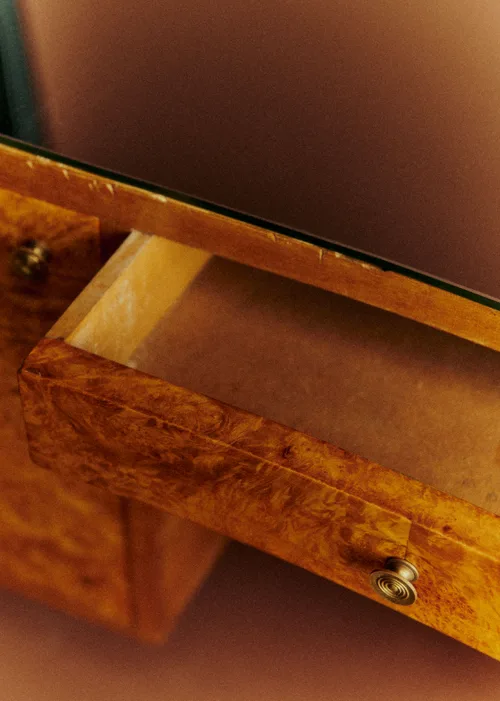 Coiffeuse vintage en loupe d'orme - Loupe d'orme — image 4