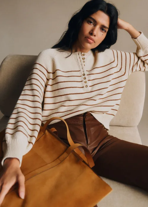 Pull Léontine - Ecru / Camel — image 3