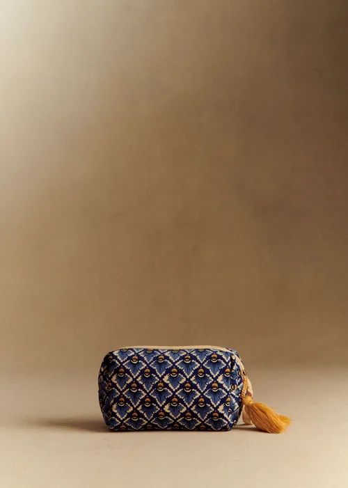 Trousse de beauté - Sézane x Antoinette Poisson - Imprimé Losange Bleu — image 3