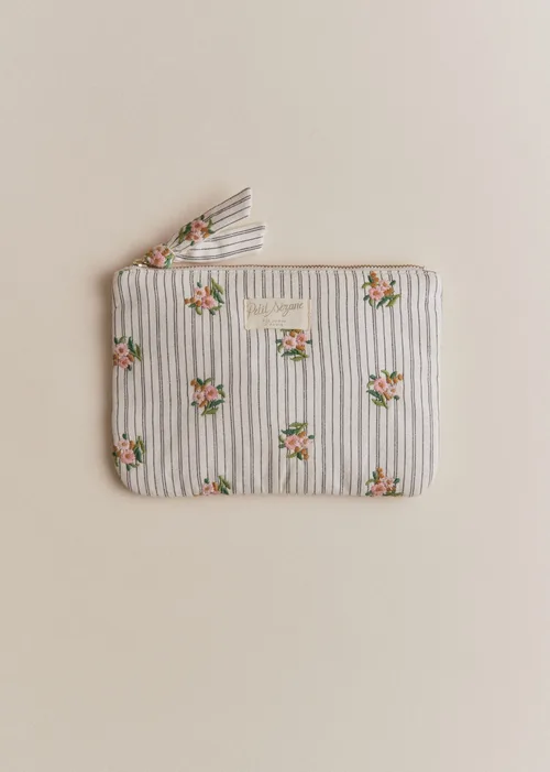 Rayures Broderie Fleurs