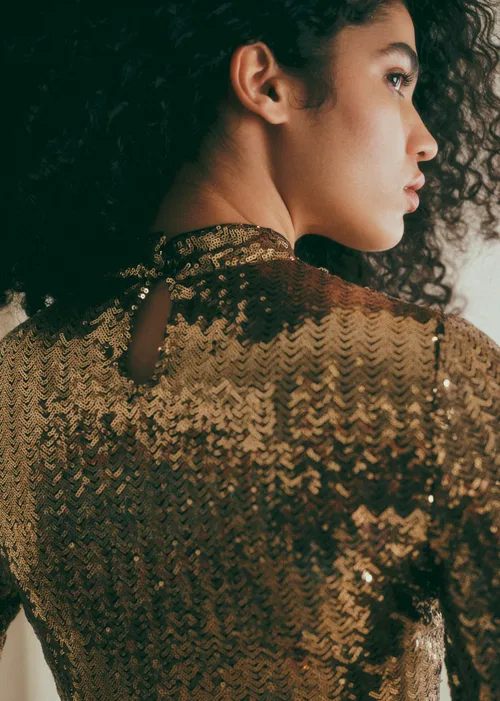 Blouse Taori - Sequins Chevron Doré — image 4