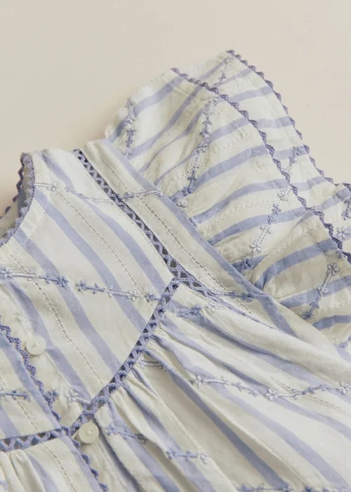 Chemise Tallulah - Rayures Lavande Broderie — image 4