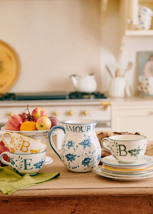 Tasse Poème - Bleu orage - Lettre E — image 2