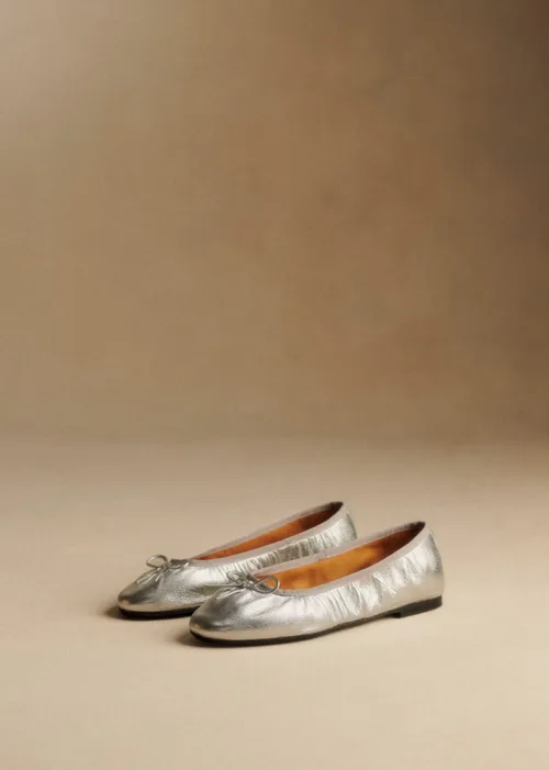 Ballerines Low Agathe - Argent Plissé