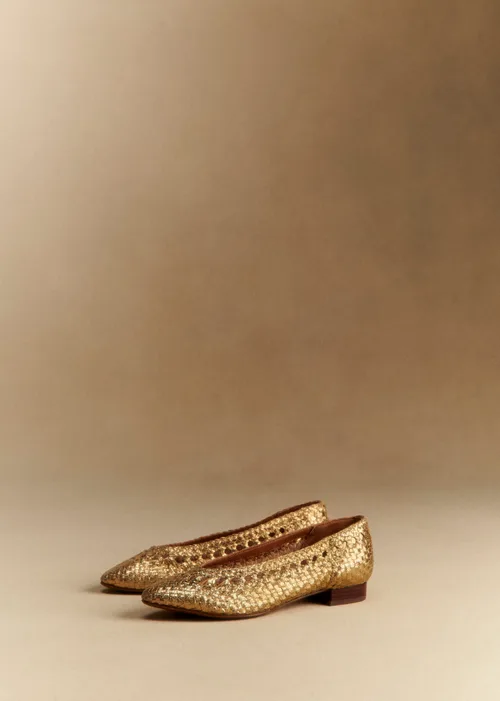 Ballerines Low Anya - Doré Lisse Tressé — image 5