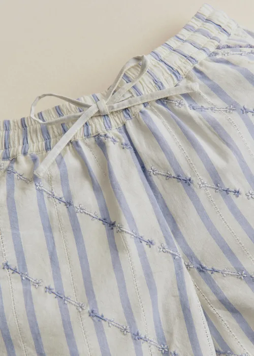 Short Coralie - Rayures Lavande Broderie — image 3