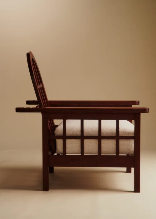 Fauteuil dossier inclinable vintage acajou - Acajou — image 8