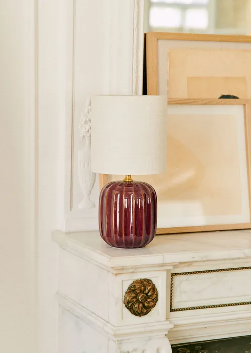Lampe Traviata petit modèle - Moka - Abat-jour Dolce - Jute Écru — image 4
