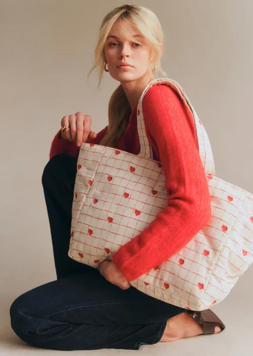 Cabas - Broderie Coeurs Rouges — image 4
