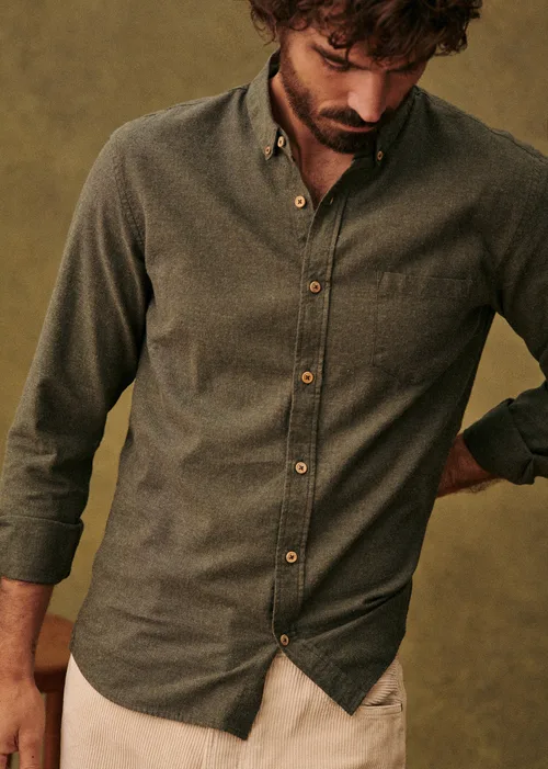 Chemise Charlie Flanelle - Kaki — image 2