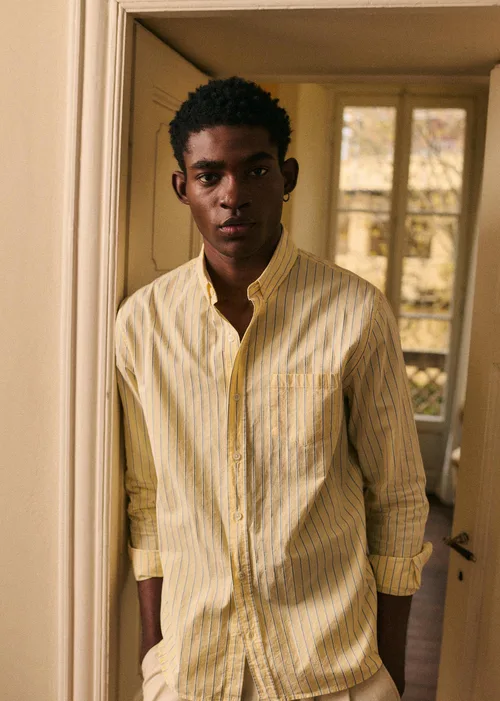Chemise Charlie - Jaune Rayures Bleues — image 4