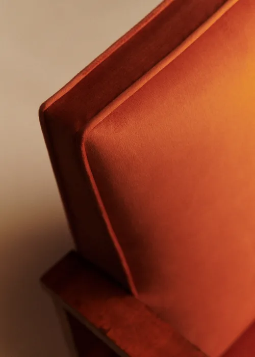 Fauteuil art déco vintage en alcanta - Orange — image 5