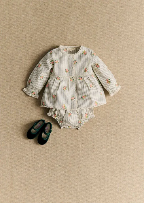 Blouse Adèle - Rayures Broderies Fleurs — image 6