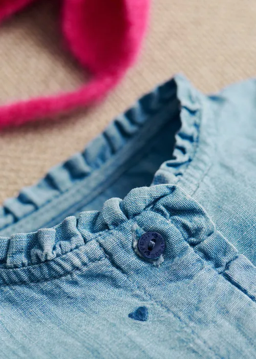 Blouse Adeline - Chambray Coeur Brodé Marine — image 3
