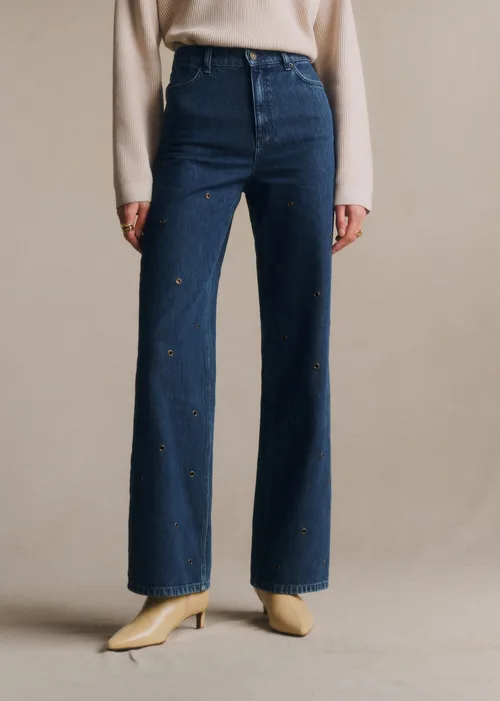 Pantalon Le Wide Leg - Bleu Foncé Oeillet