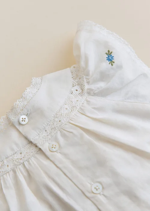 Robe Dorrie - Broderie Placée Fleurs Multico Fond Crème — image 6
