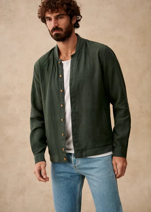 Surchemise Ellis Lin - Vert Foncé — image 5