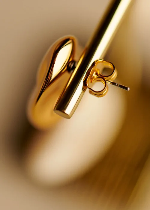 Boucles d'oreilles Solene - Ecru Doré — image 5