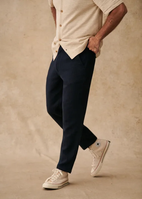 Pantalon Bergame - Marine texturé — image 5
