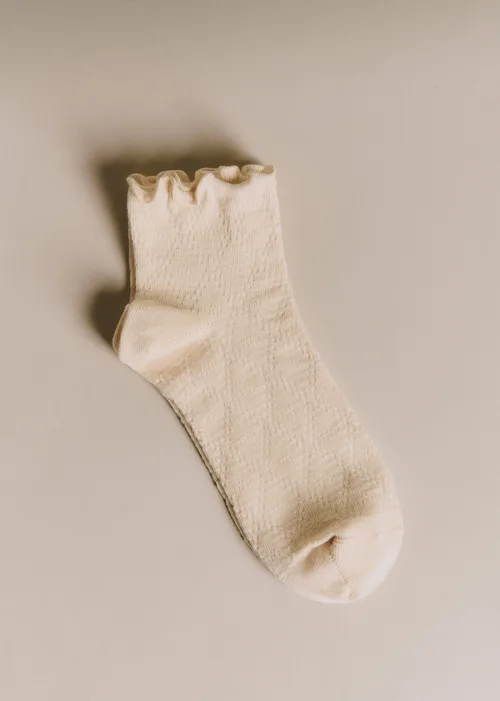 Chaussettes pointelle - Beige