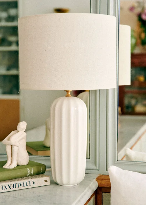 Lampe Traviata grand modèle - Ecru - Abat-jour Dolce - Jute Écru — image 2