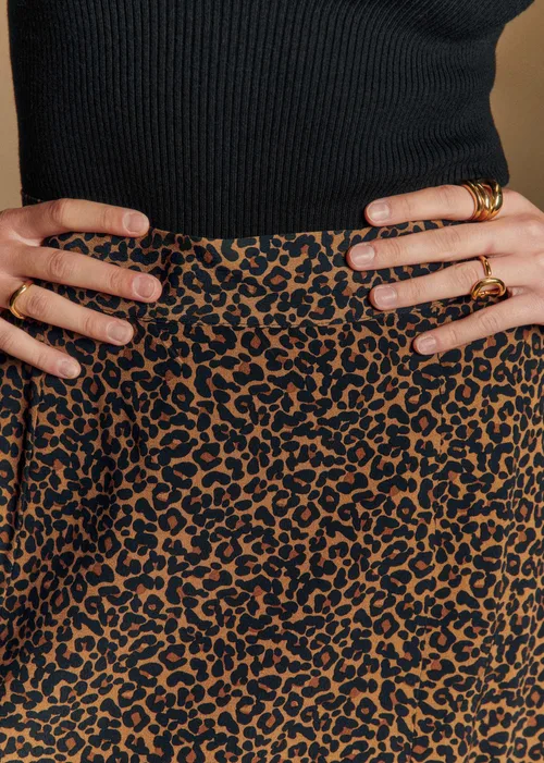 Jupe Tan - Imprimé Leopard Brun — image 3
