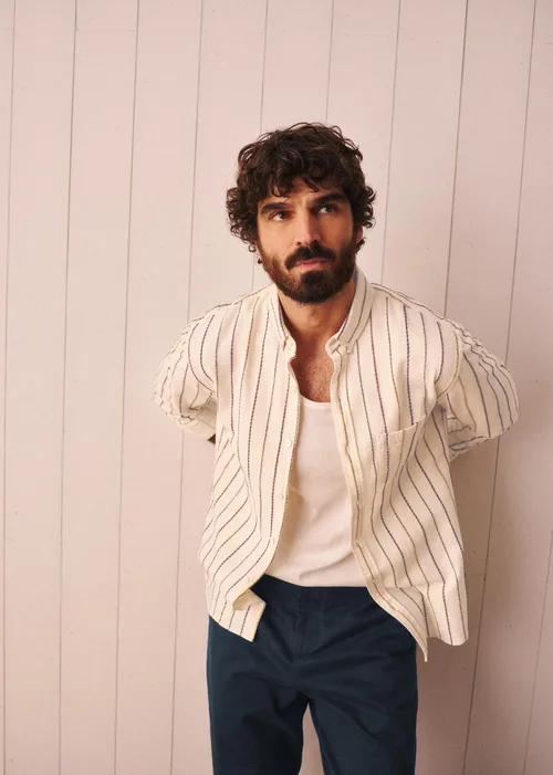Chemise Charlie Texturée - Écru Rayures Multico — image 4