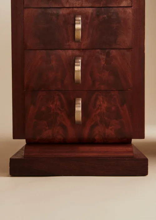 Bureau vintage en placage de ronce d'acajou - Placage de ronce d'acajou — image 8