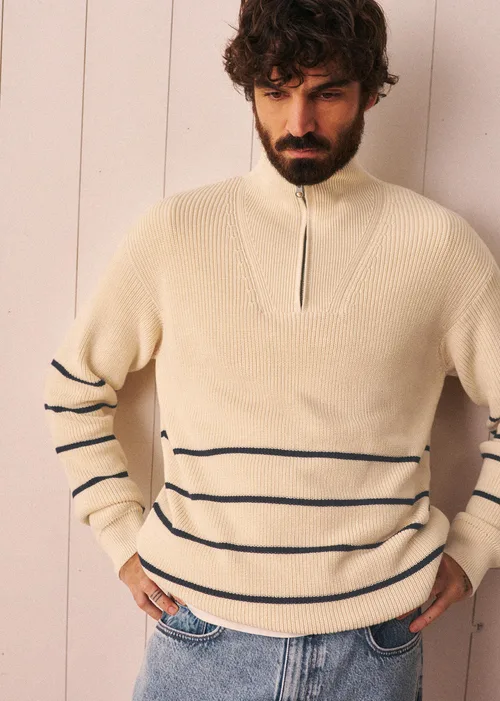 Pull Marlon - Écru Rayures Marine — image 4