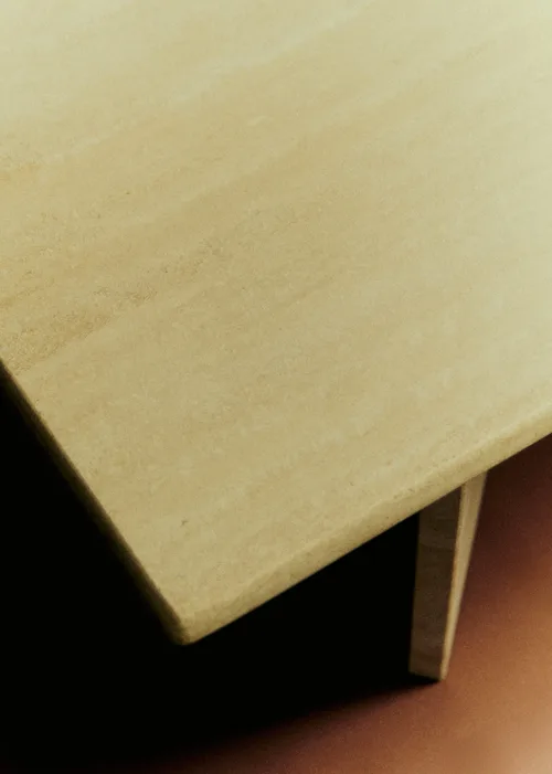 Table basse rectangulaire vintage en travertin - Travertin — image 3