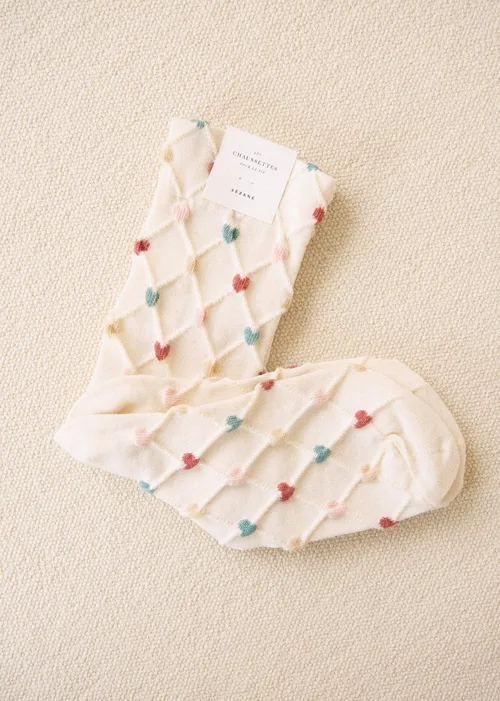 Chaussettes Eva - Ecru / Coeurs Multico — image 3