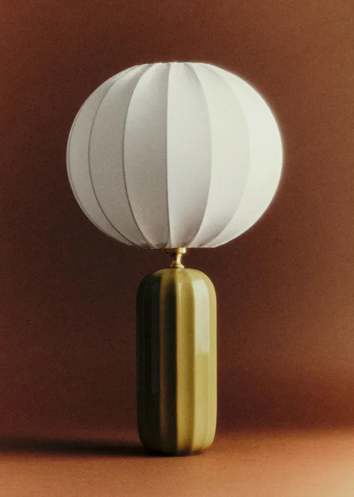 Lampe Traviata - Vert Olive - Abat-jour Sonate - Écru — image 3