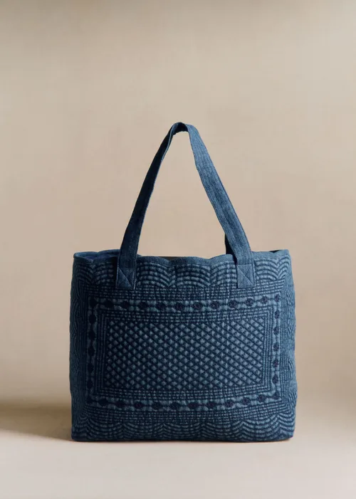 Cabas denim - SEA NY X SÉZANE - Bleu Denim Brodé — image 4