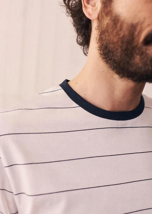 T-Shirt Samy - Blanc Rayures Fines Noires — image 5