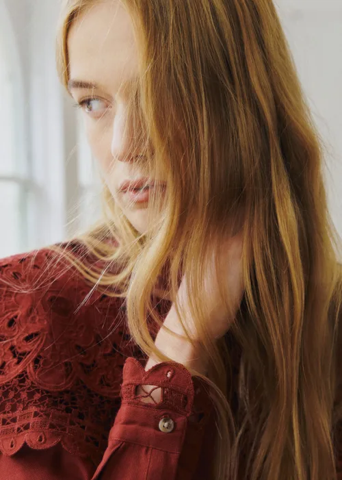Chemise Astrid - Sézane x SEA NY - Broderie Unie Bordeaux — image 3
