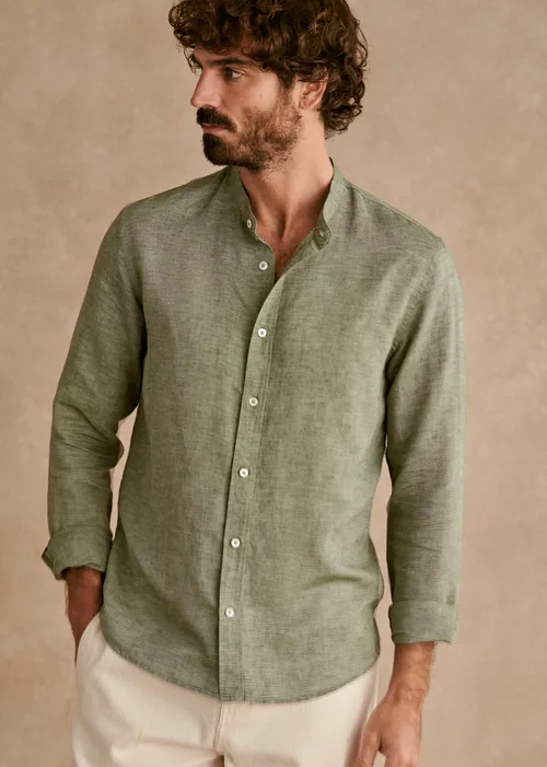 Chemise Benny Coton Lin - Kaki Délavé — image 3