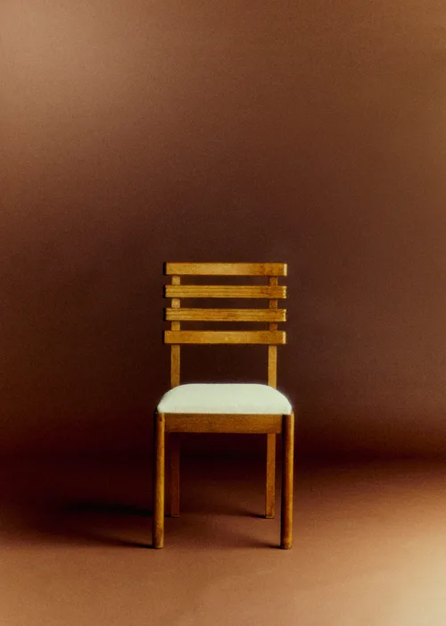 Lot de 6 chaises en chêne années 40 - Chêne teinté — image 2