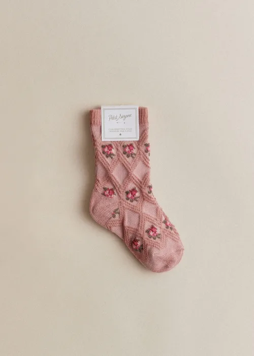 Chaussettes Julia - Fleurs Roses