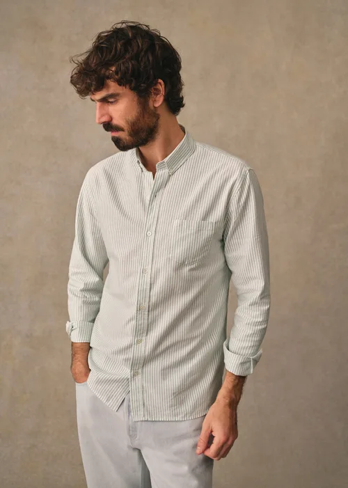 Chemise Charlie Oxford - Rayures Vert / Blanc