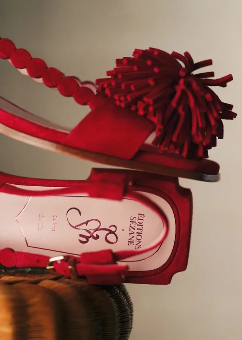 Sandales Émilie - CFM Souliers x Editions Sézane - Velours Rouge — image 5