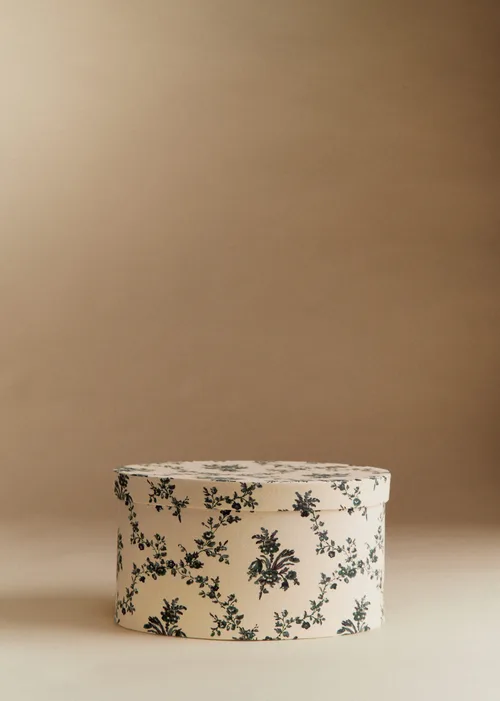 Boîte rangement ovale - Imprimé Croisillons Bleu — image 4