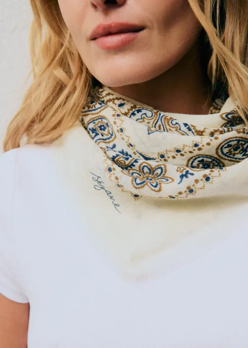 Foulard Maryse - Imprimé Bandana Écru Kaki — image 4
