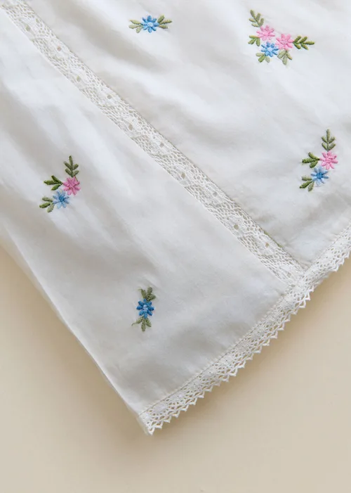 Robe Dorrie - Broderie Placée Fleurs Multico Fond Crème — image 4