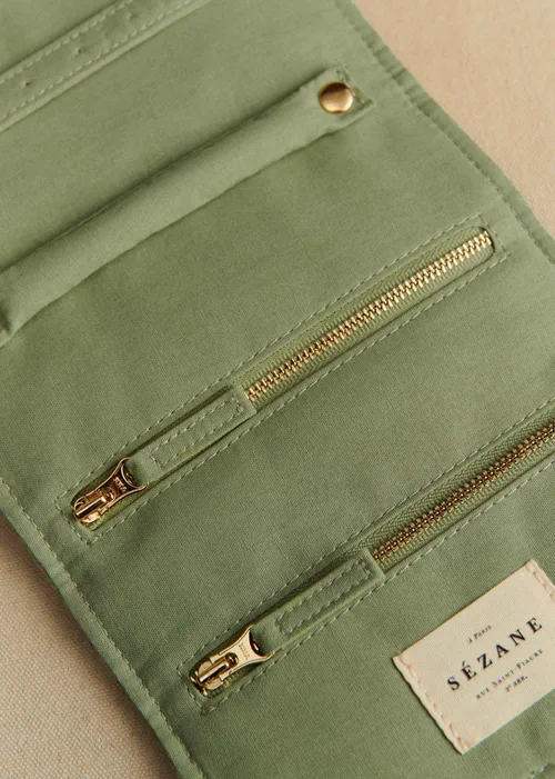 Pochette bijoux velours milleraie - Sauge — image 3